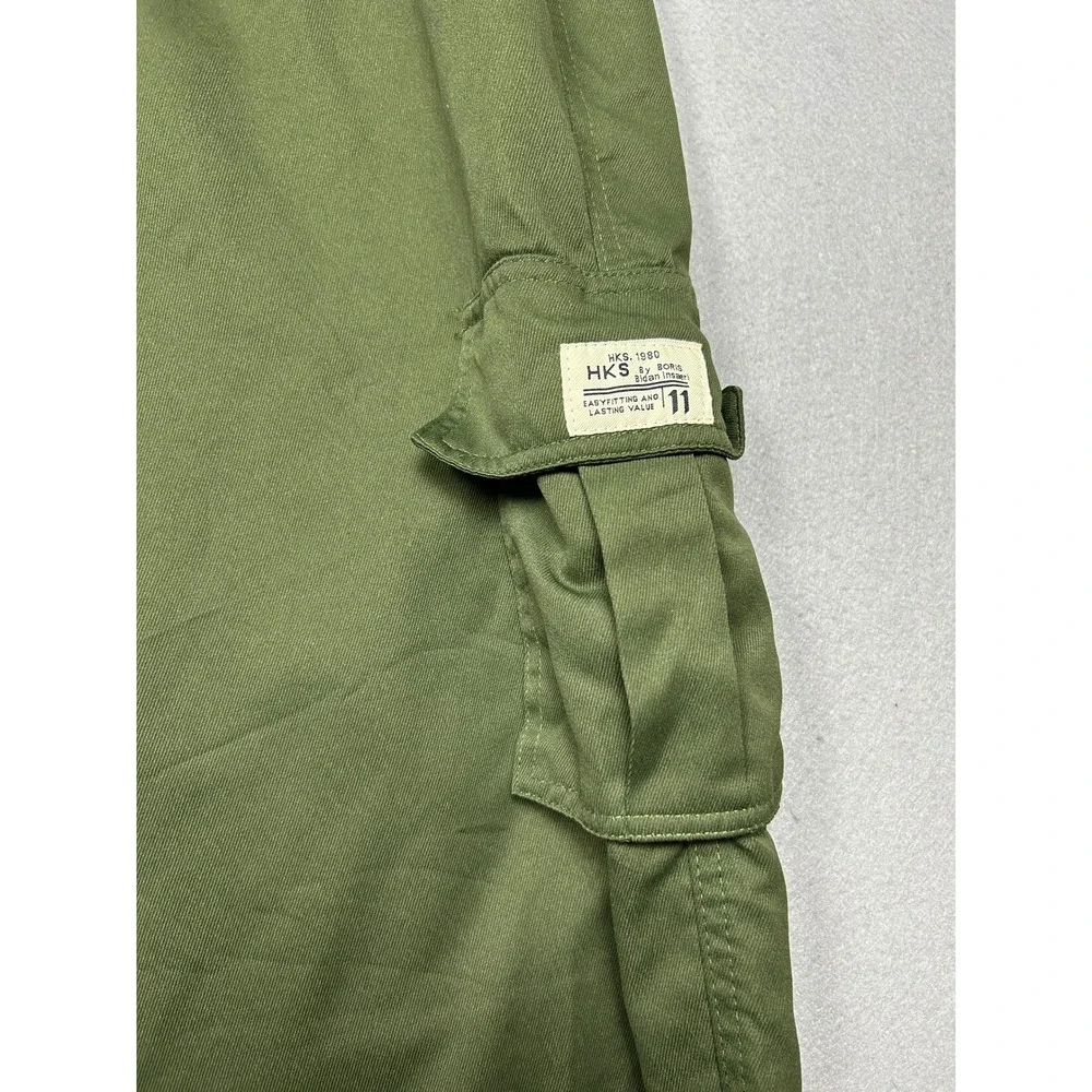 HK Cargo Pants 100% Polyester Olive Green XL Mens